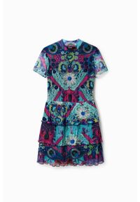 Desigual sukienka x M.Christian Lacroix mini dopasowana. Materiał: poliester. Długość rękawa: krótki rękaw. Typ sukienki: rozkloszowane. Długość: mini #4