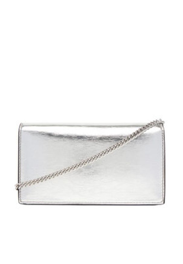 Calvin Klein Torebka Ck Metallic Wallet On Chain LV04F3320G Srebrny. Kolor: srebrny. Materiał: skórzane