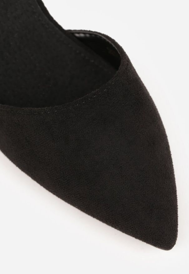 Renee - Czarne Czółenka na Słupku Vices ze Skórzaną Wkładką i Paskiem przy Kostce Nurilora. Zapięcie: pasek. Kolor: czarny. Materiał: skóra. Obcas: na słupku. Styl: elegancki. Wysokość obcasa: średni