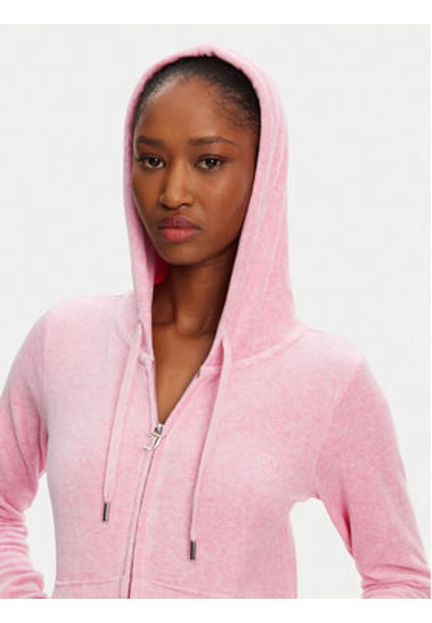 Juicy Couture Bluza Robertson JCAP176 Różowy Slim Fit. Kolor: różowy. Materiał: syntetyk