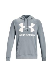 Bluza fitness męska Under Armour Rival Fleece Big Logo HD z kapturem. Typ kołnierza: kaptur. Kolor: szary. Sport: fitness