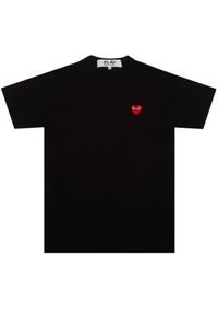 COMME DES GARCONS PLAY - Czarny t-shirt z sercem. Okazja: na co dzień. Kolor: czarny. Materiał: jeans. Styl: klasyczny, casual #2