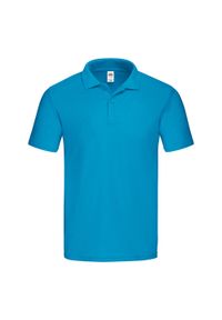 FRUIT OF THE LOOM - Oryginalna Koszulka Polo Dla Dorosłych Unisex. Typ kołnierza: polo. Kolor: niebieski