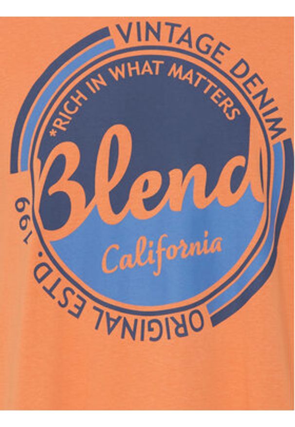 Blend T-Shirt 20715308 Pomarańczowy Regular Fit. Kolor: pomarańczowy. Materiał: bawełna