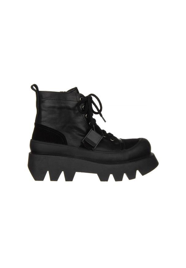 Trzewiki Bayla-200 124 4174 7-1500 200011, Czarny, Skóra naturalna - 40. Okazja: na co dzień. Zapięcie: pasek. Kolor: czarny. Materiał: skóra. Szerokość cholewki: normalna. Obcas: na obcasie. Styl: casual. Wysokość obcasa: średni