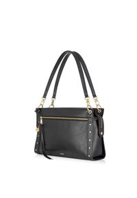 Ochnik - Torebka damska. Kolor: czarny. Wzór: aplikacja. Materiał: skórzane #4