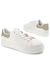 Złote Sneakersy Seastar Blue Modne Buty Damskie. Kolor: biały. Materiał: materiał #5