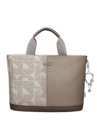 Torebka damska Anekke, z dekoracyjnym nadrukiem i metalowym logo z podwójną rączką oraz regulowanym paskiem zapinana na zamek, brązowa, 42801-222. Kolor: brązowy. Wzór: nadruk. Styl: casual, elegancki. Rodzaj torebki: na ramię #3