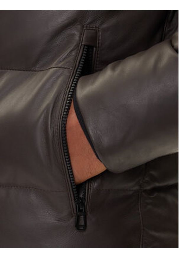 JOOP! Kurtka skórzana 17 Loman 80000852 Brązowy Regular Fit. Kolor: brązowy. Materiał: skóra