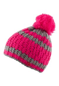 XTASY - Zimowy kapelusz dla dzieci z Pomponem - Komfort i styl. Kolor: różowy. Materiał: poliester. Sezon: zima. Styl: elegancki