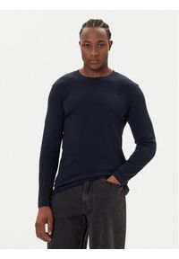 Mustang Longsleeve Arlington 1016875 Granatowy Slim Fit. Kolor: niebieski. Materiał: bawełna. Długość rękawa: długi rękaw