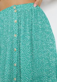 Born2be - Zielona Plisowana Spódnica Maxi z Wiskozy Marano. Kolor: zielony. Materiał: wiskoza #4
