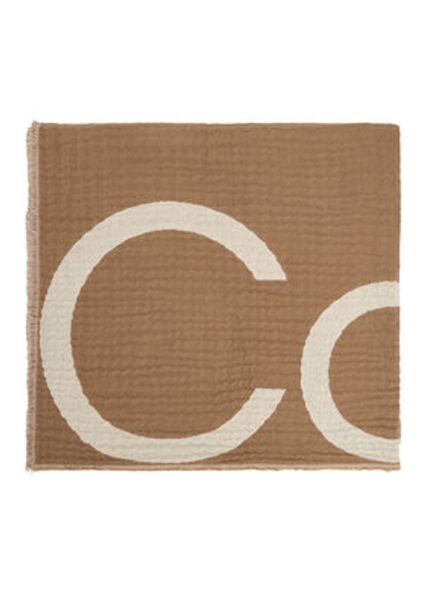 Calvin Klein Szal K60K612879 Beżowy. Kolor: beżowy. Materiał: bawełna