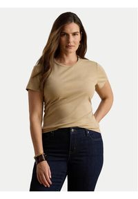 Lauren Ralph Lauren - LAUREN RALPH LAUREN T-Shirt Alli 200807563053 Beżowy Regular Fit. Kolor: beżowy. Materiał: bawełna #6