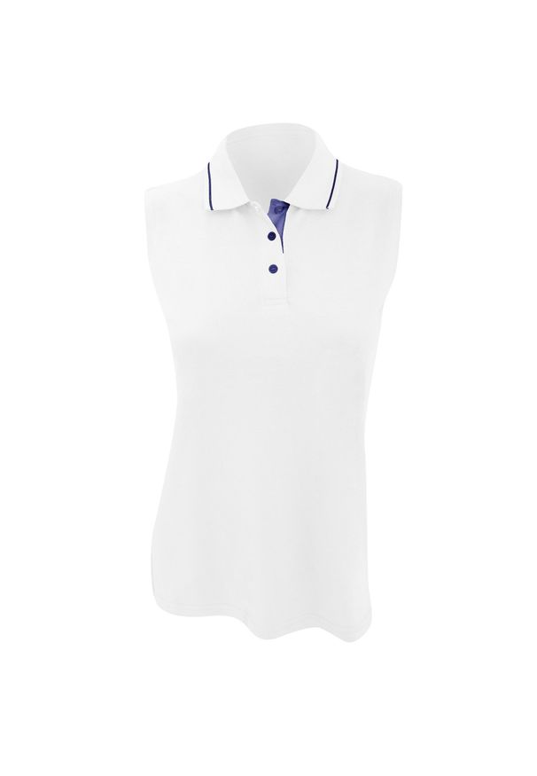 GAMEGEAR - Koszulka Polo Bez Rękawów Kustom Kit ® Ladies Proactive. Typ kołnierza: polo. Kolor: biały, wielokolorowy, niebieski. Długość rękawa: bez rękawów