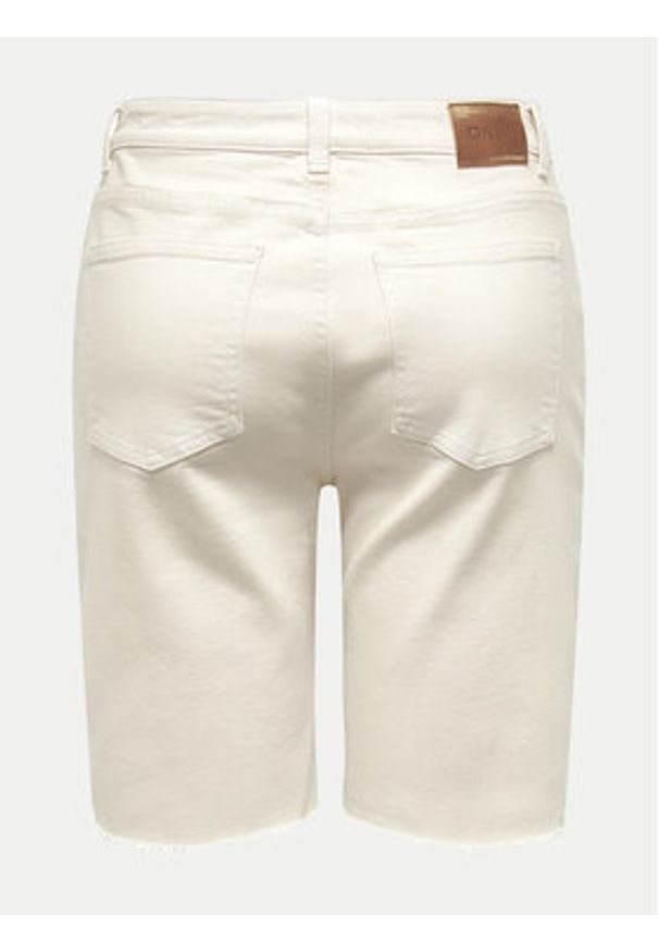 only - ONLY Szorty jeansowe Emily 15311258 Écru Mom Fit. Materiał: bawełna