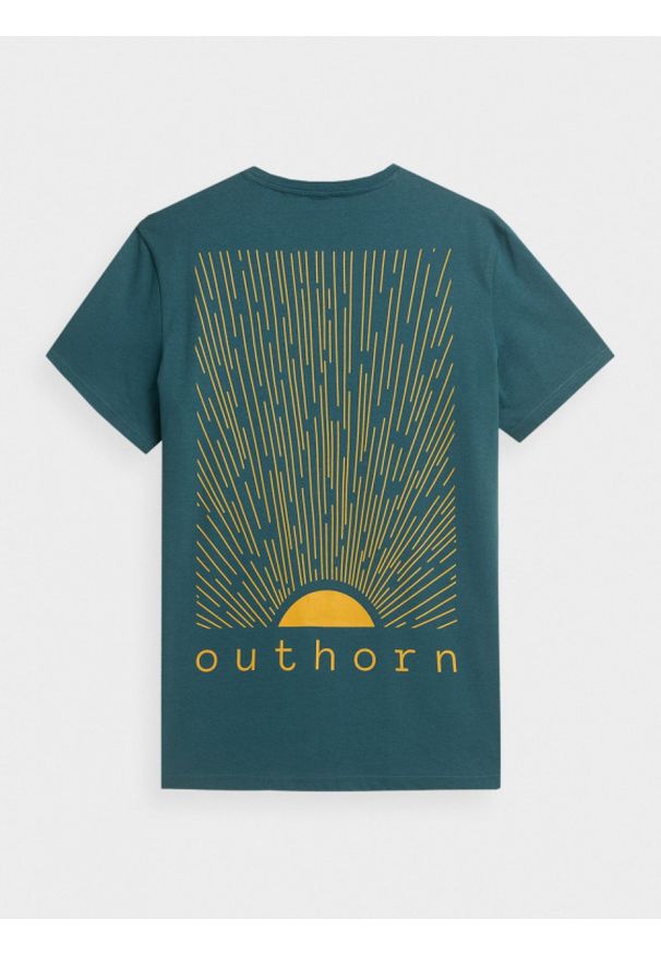 outhorn - T-shirt z nadrukiem męski. Materiał: bawełna, materiał. Wzór: nadruk. Styl: sportowy