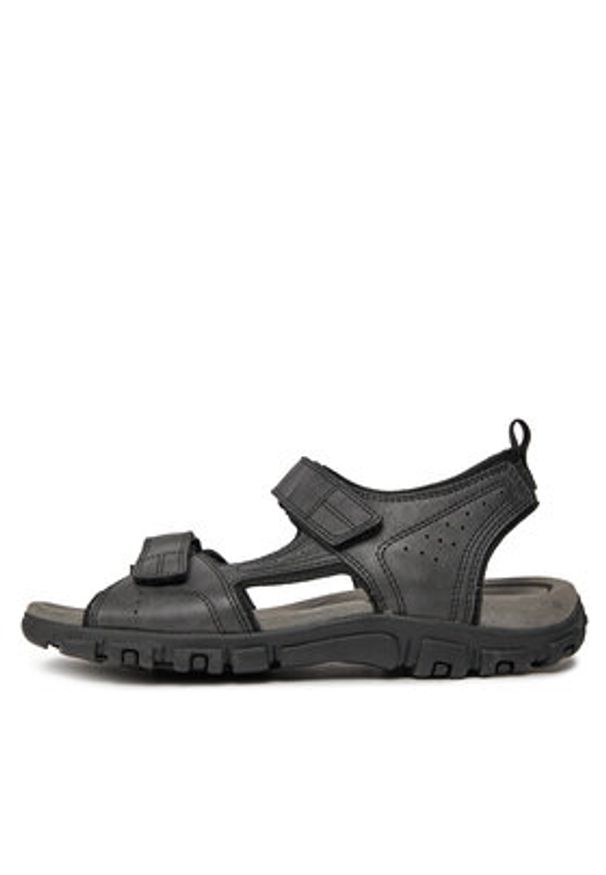 Geox Sandały Uomo Sandal Strada U4524B 000ME C9999 Czarny. Kolor: czarny. Materiał: skóra