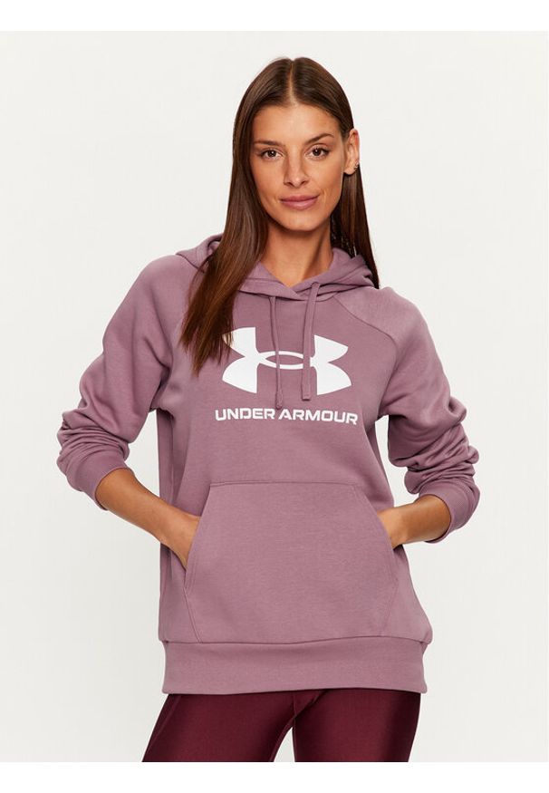 Under Armour Bluza Ua Rival Fleece Big Logo Hdy 1379501 Fioletowy Loose Fit. Kolor: fioletowy. Materiał: bawełna