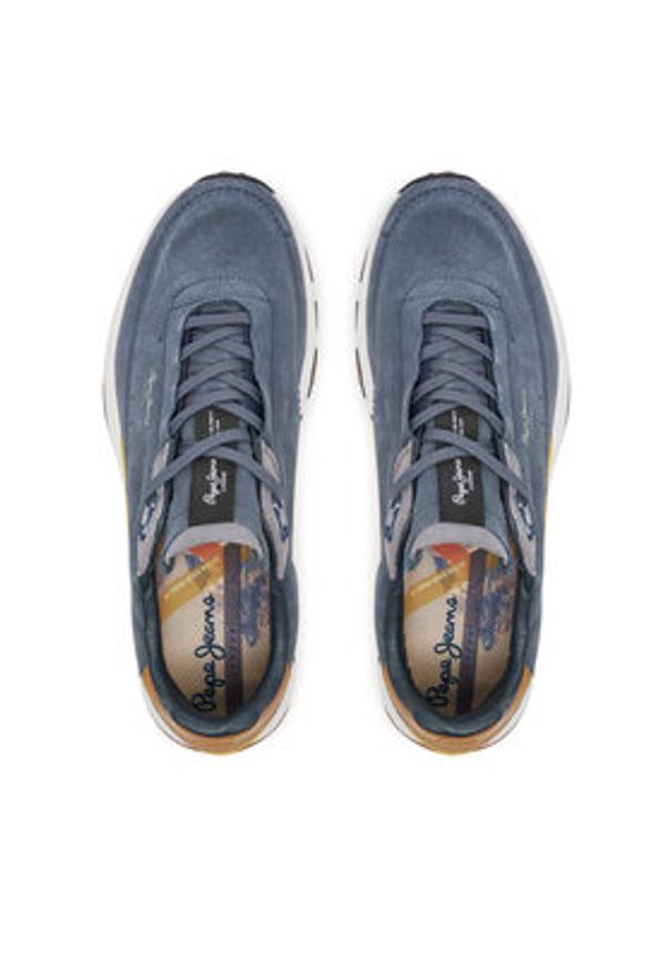 Pepe Jeans Sneakersy PMS60022 Granatowy. Kolor: niebieski. Materiał: skóra, zamsz