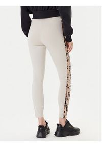Adidas - adidas Legginsy Animal Print 3-Stripes JM1867 Beżowy Slim Fit. Kolor: beżowy. Materiał: bawełna. Wzór: nadruk