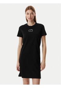Karl Lagerfeld - KARL LAGERFELD Sukienka codzienna B2W13071 Czarny Regular Fit. Okazja: na co dzień. Typ kołnierza: dekolt w karo. Kolor: czarny. Materiał: bawełna. Typ sukienki: proste. Styl: casual #1