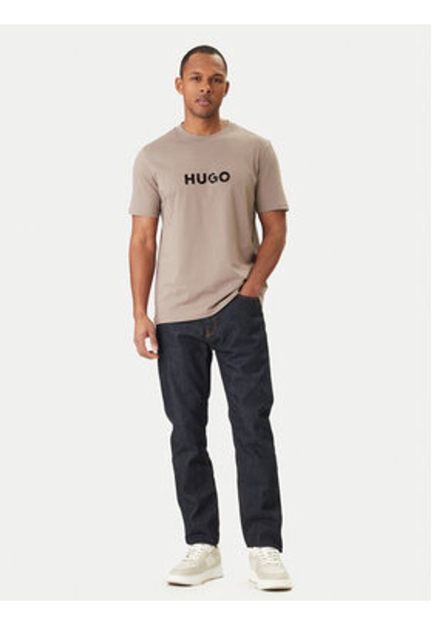 Hugo - HUGO T-Shirt Dumeo 50557437 Beżowy Regular Fit. Kolor: beżowy. Materiał: bawełna