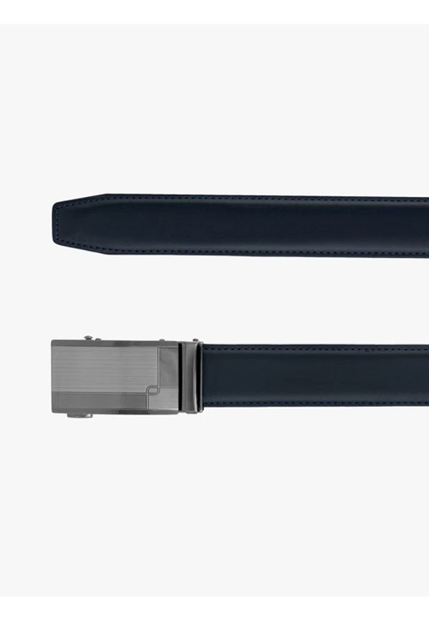 Ryłko - Granatowy pasek ze skóry licowej. Kolor: niebieski. Materiał: skóra. Styl: klasyczny, street