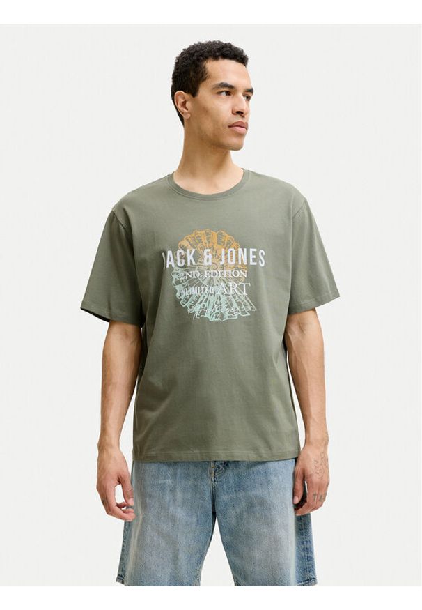 Jack & Jones T-Shirt Gradient Print 12288094 Szary Regular Fit. Kolor: szary. Materiał: bawełna. Wzór: nadruk, gradientowy