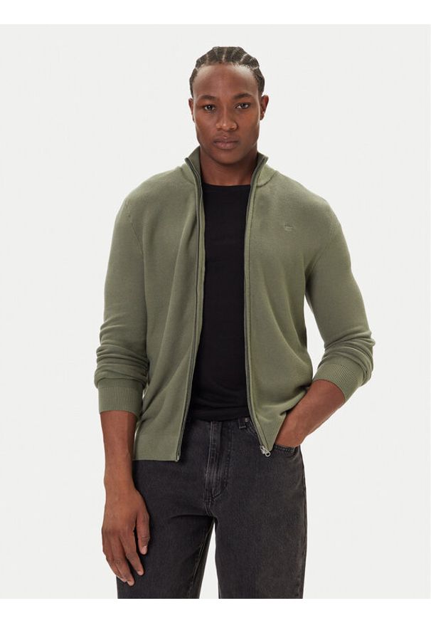 Mustang Kardigan Escondido 1016847 Zielony Regular Fit. Kolor: zielony. Materiał: bawełna