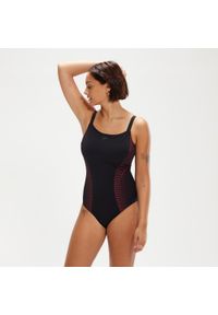 Strój pływacki jednoczęściowy damski Speedo rystalLux Printed Shaping. Kolor: czerwony, wielokolorowy, czarny