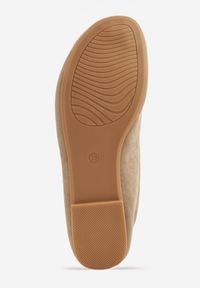 Renee - Zielone Balerinki z Imitacji Zamszu w Stylu Basic Saraphiele. Okazja: na randkę. Kolor: zielony. Materiał: zamsz #3