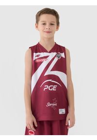 4f - 4F Koszulka meczowa replika wyjazdowa z sezonu 2024/25 dziecięca 4F x PLK - Spójnia Stargard - multikolor 110/116. Typ kołnierza: dekolt w serek. Kolor: wielokolorowy. Materiał: dzianina, włókno, materiał, syntetyk. Wzór: aplikacja, gładki, nadruk, ze splotem. Sezon: lato. Sport: koszykówka, fitness
