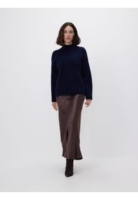 Reserved - Wełniany sweter - granatowy. Kolor: niebieski. Materiał: wełna