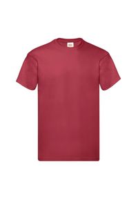 FRUIT OF THE LOOM - Oryginalna Bawełniana Koszulka Unisex Dla Dorosłych. Kolor: czerwony. Materiał: bawełna