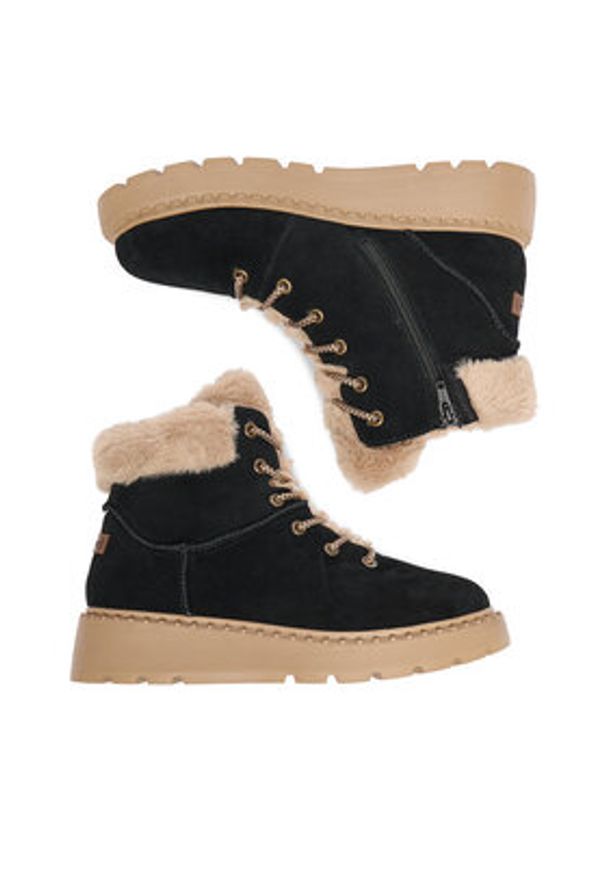 Rieker Trzewiki CEO-70402-00 Czarny. Kolor: czarny. Materiał: skóra, zamsz