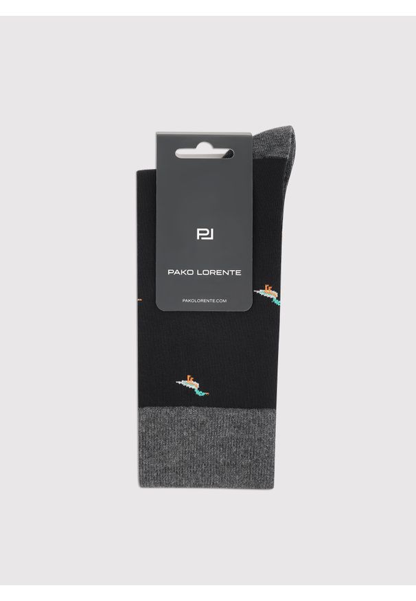 Pako Lorente - PAKO LORENTE - Czarne skarpety w kaczki. Kolor: czarny