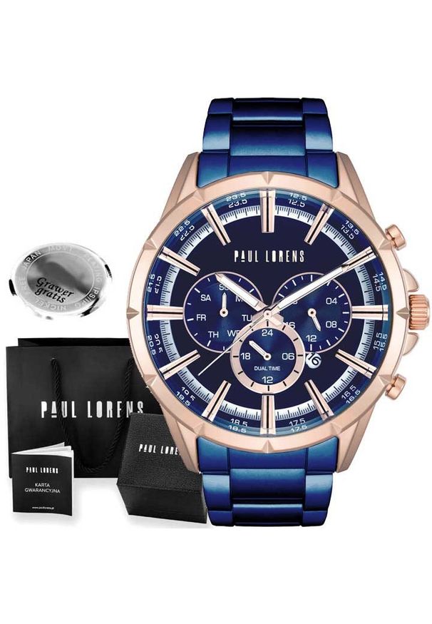 Zegarek męski Paul Lorens LUXURY-6F3 Z GRAWEREM