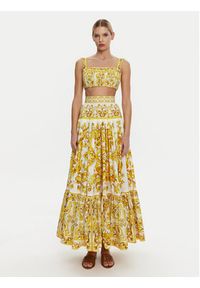 DOLCE & GABBANA - Dolce&Gabbana Spódnica maxi F4CX0T HH5A5 Żółty Regular Fit. Kolor: żółty. Materiał: bawełna #5