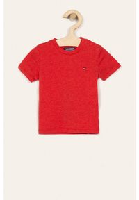 TOMMY HILFIGER - Tommy Hilfiger - T-shirt dziecięcy 74-176 cm. Okazja: na co dzień. Kolor: pomarańczowy. Materiał: bawełna, materiał, dzianina. Wzór: gładki. Styl: casual #1