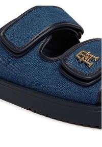 TOMMY HILFIGER - Tommy Hilfiger Klapki Double Strap Denim Sandal FW0FW09123 Niebieski. Kolor: niebieski. Materiał: materiał #6