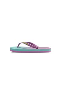 Klapki damskie Hummel Gradient. Okazja: na co dzień, na plażę. Kolor: fioletowy. Wzór: gradientowy. Styl: casual, sportowy