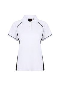 FINDEN & HALES - Damska Koszulka Polo Z Nadrukiem. Typ kołnierza: polo. Kolor: czarny, wielokolorowy, biały. Wzór: nadruk #1