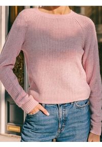 Sinsay - Basic sweter z długimi rękawami - różowy. Kolor: różowy. Długość rękawa: długi rękaw. Długość: długie