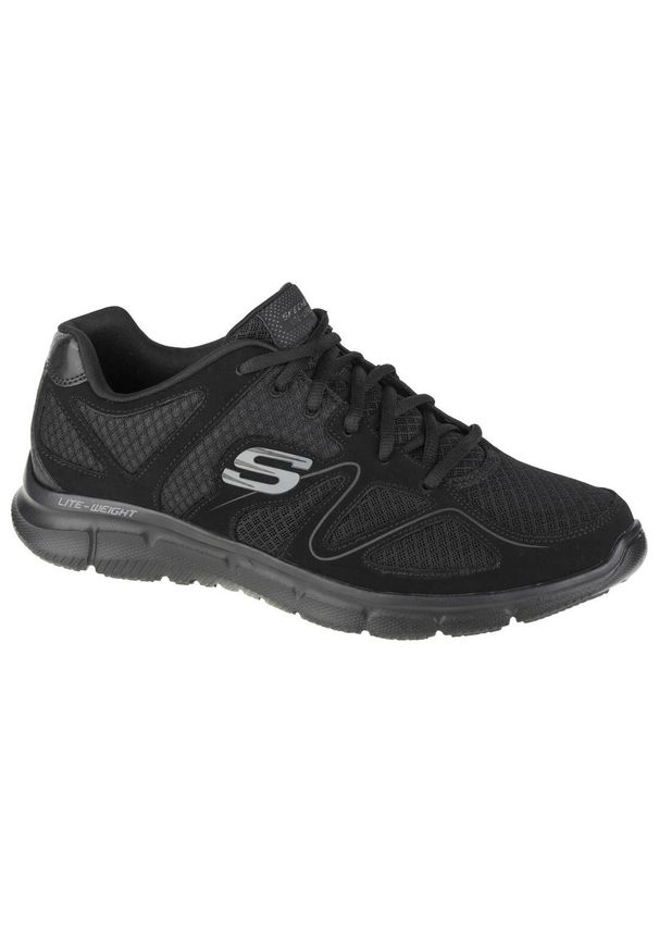skechers - Męskie VERSE FLASH POINT Sneakersy Czarny. Kolor: czarny. Materiał: materiał, skóra, poliester. Sport: turystyka piesza