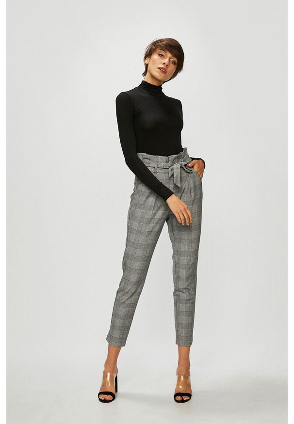 Vero Moda - Spodnie. Okazja: na co dzień. Kolor: szary. Materiał: tkanina. Styl: casual