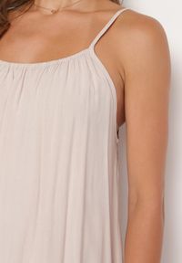 Born2be - Beżowa Wiskozowa Sukienka na Regulowanych Ramiączkach Ulantia. Okazja: na co dzień. Kolor: beżowy. Materiał: wiskoza. Długość rękawa: na ramiączkach. Sezon: lato. Styl: casual, elegancki #6