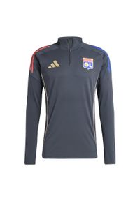 Adidas - Bluza Olympique Lyonnais Tiro 25 Competition Training. Kolor: szary, wielokolorowy, beżowy. Materiał: dresówka. Sport: piłka nożna