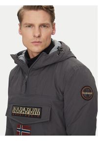 Napapijri Kurtka anorak Rainforest Pocket 2 NP0A4GMD Szary Regular Fit. Kolor: szary. Materiał: syntetyk #5