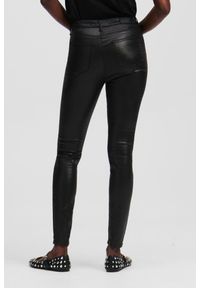 Karl Lagerfeld - KARL LAGERFELD Czarne damskie spodnie Coated Skinny Denim Pants, Rozmiar 26. Kolor: czarny. Styl: elegancki #5